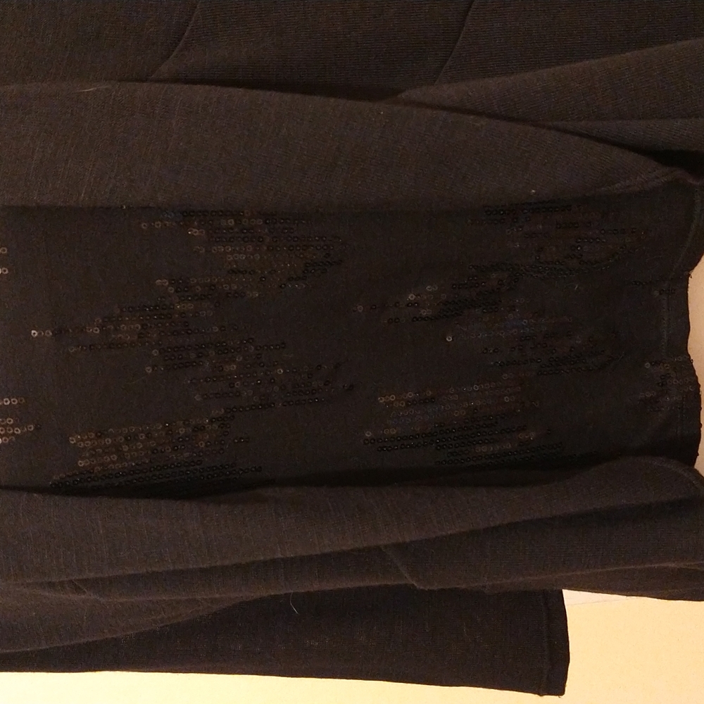Notations Black Sequined Sweater/Top Combo Sz Pm - image 2